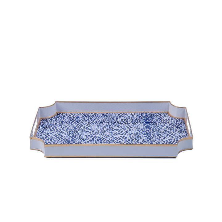 Jaye's Studio Shagreen enameled tray with textured surface, elegant home decor piece with a sleek, polished finish.