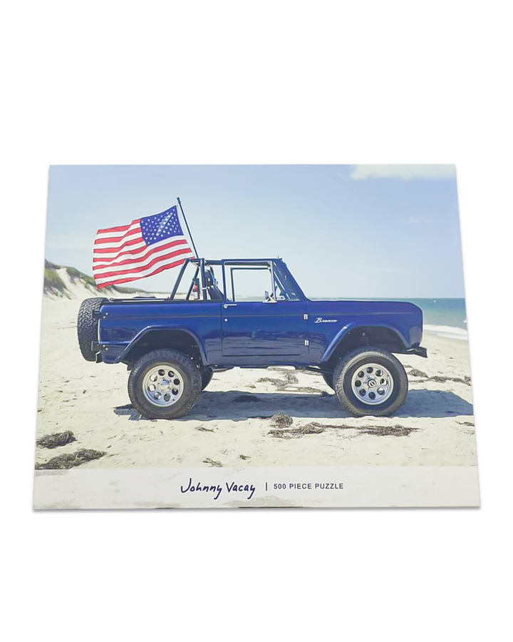 Johnny Vacay American Bronco 500-piece puzzle, featuring a detailed image of a classic American bronco horse.
