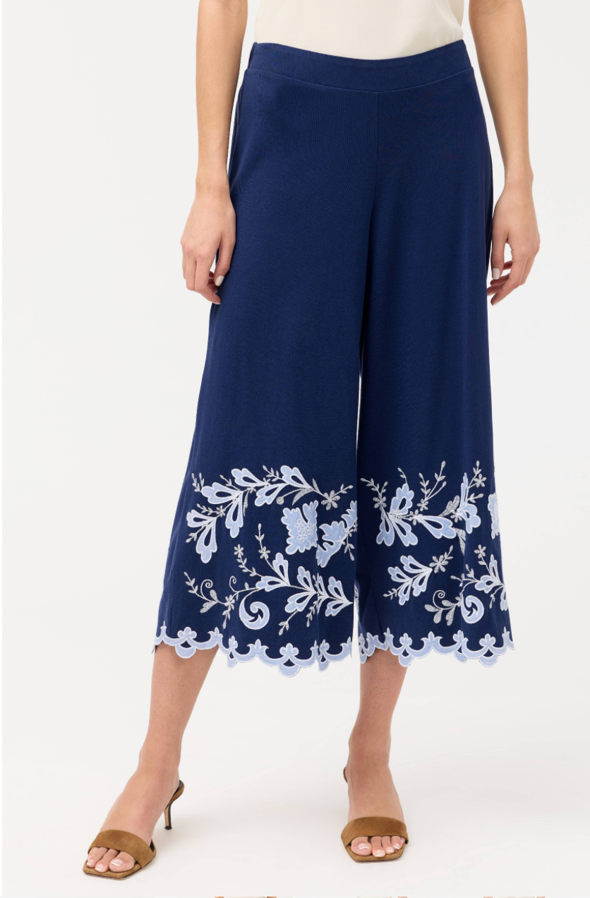 Johnny Was Addeline Knit Navy Pant, stylish knit bottoms with a relaxed fit and comfortable design in navy color.
