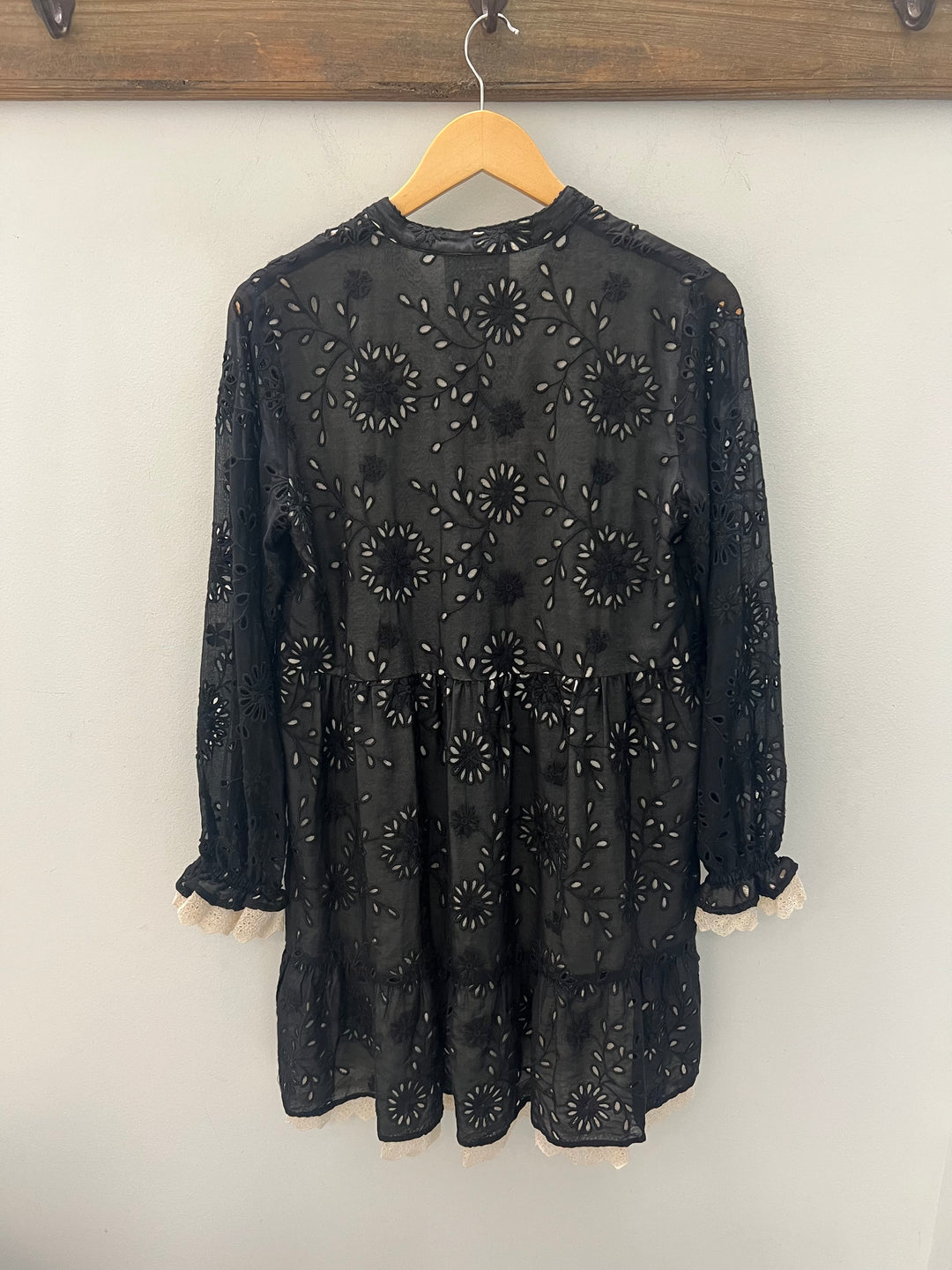 Johnny Was Skygazer Silk Mini Dress, elegant women's clothing with a flowy silhouette and intricate floral patterns.