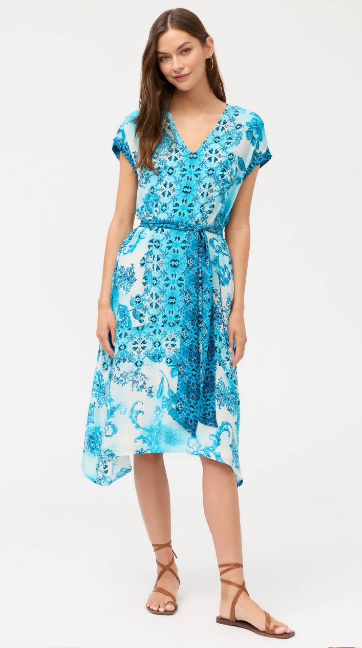 Johnny Was Vittoria Tie Slip Dress featuring a lightweight fabric, tie straps, and a relaxed, elegant silhouette.