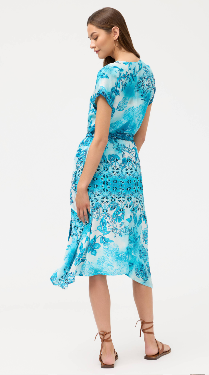 Johnny Was Vittoria Tie Slip Dress showing a stylish, flowy dress with a tie detail and intricate patterns in soft fabric.