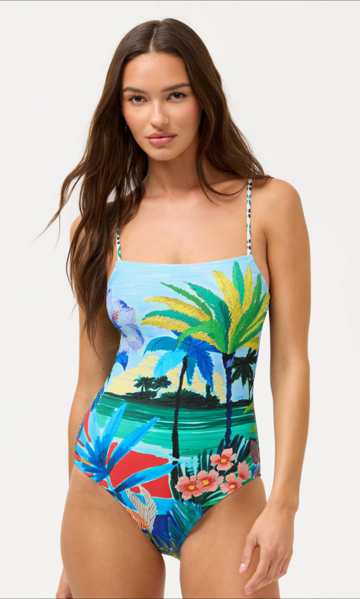 Johnny Was Paradis spaghetti strap loungewear suit featuring a relaxed fit with a soft, comfortable fabric and stylish design.