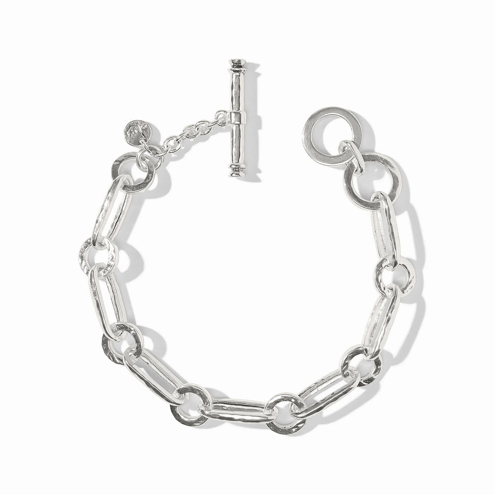 Silver Palladio Link Bracelet by Julie Vos featuring interconnected links, elegant and stylish jewelry accessory for women.