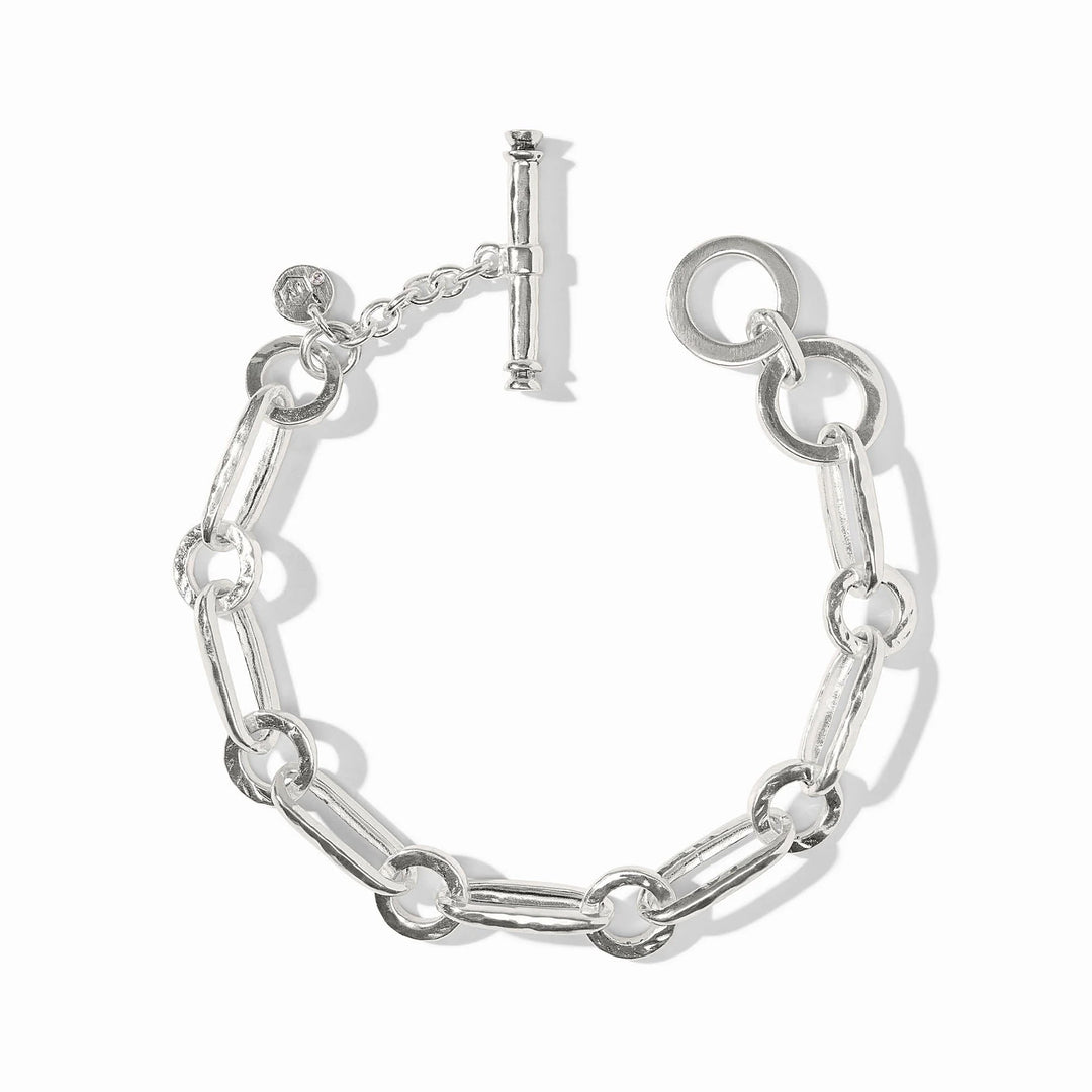 Silver Palladio Link Bracelet by Julie Vos featuring interconnected links, elegant and stylish jewelry accessory for women.