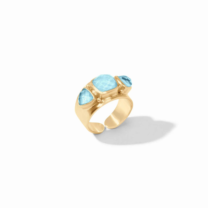Julie Vos Aquitaine statement ring showcasing elegant gold-tone design with intricate detailing.
