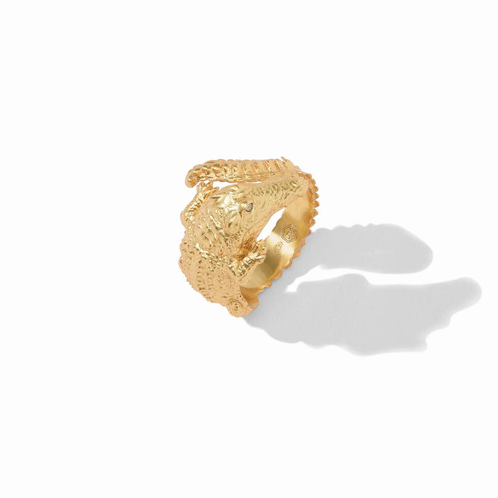 Julie Vos alligator-shaped accessory ring with detailed design, perfect for stylish jewelry collection.