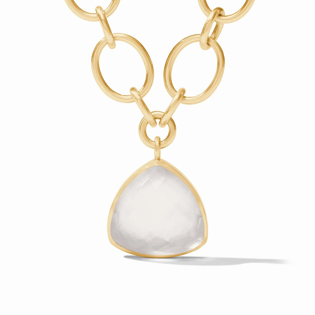 Julie Vos Aquitaine Statement Necklace with elegant gold-toned design and intricate detailing, perfect for accessorizing formal outfits.