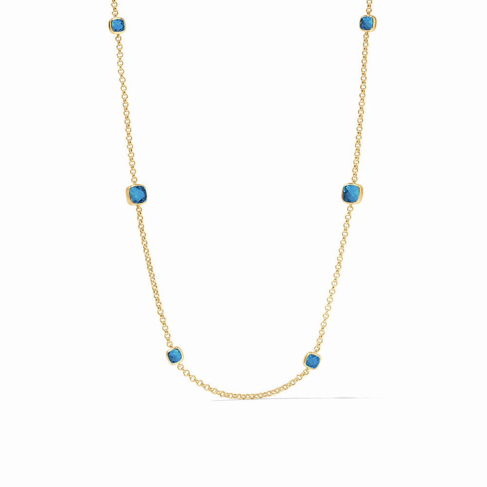 Julie Vos Aquitaine Station Necklace in gold, a long elegant accessory with multiple station design, perfect for layered looks.