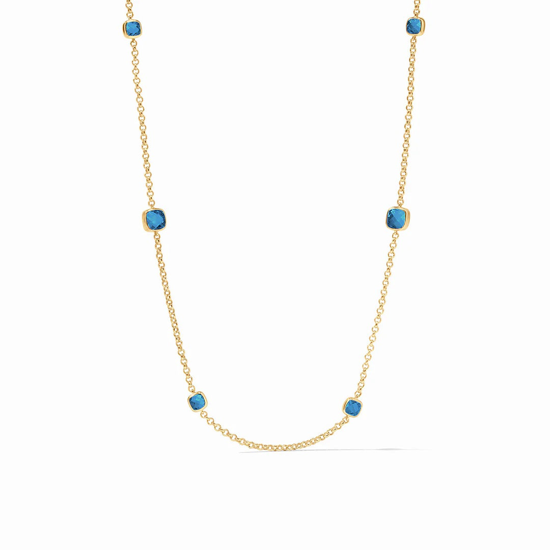 Julie Vos Aquitaine Station Necklace in gold, a long elegant accessory with multiple station design, perfect for layered looks.
