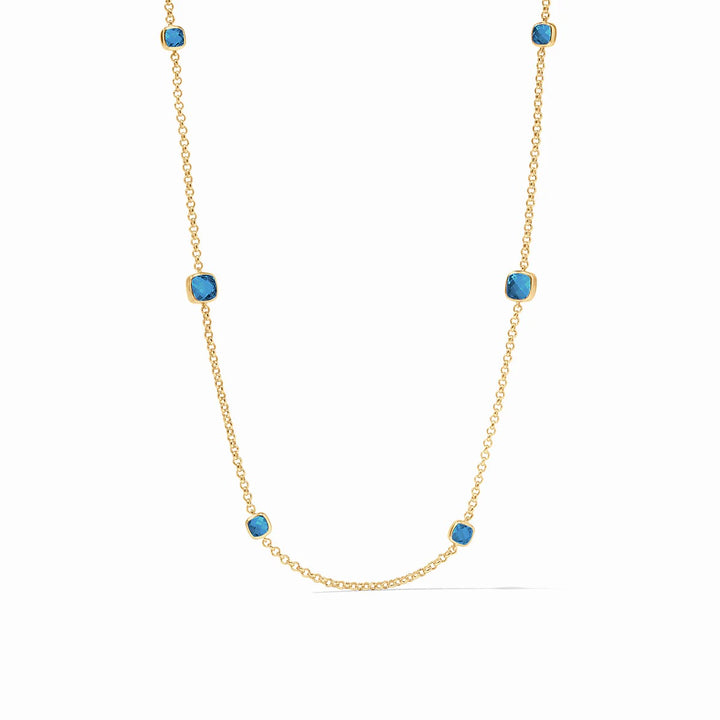 Julie Vos Aquitaine Station Necklace in gold, a long elegant accessory with multiple station design, perfect for layered looks.