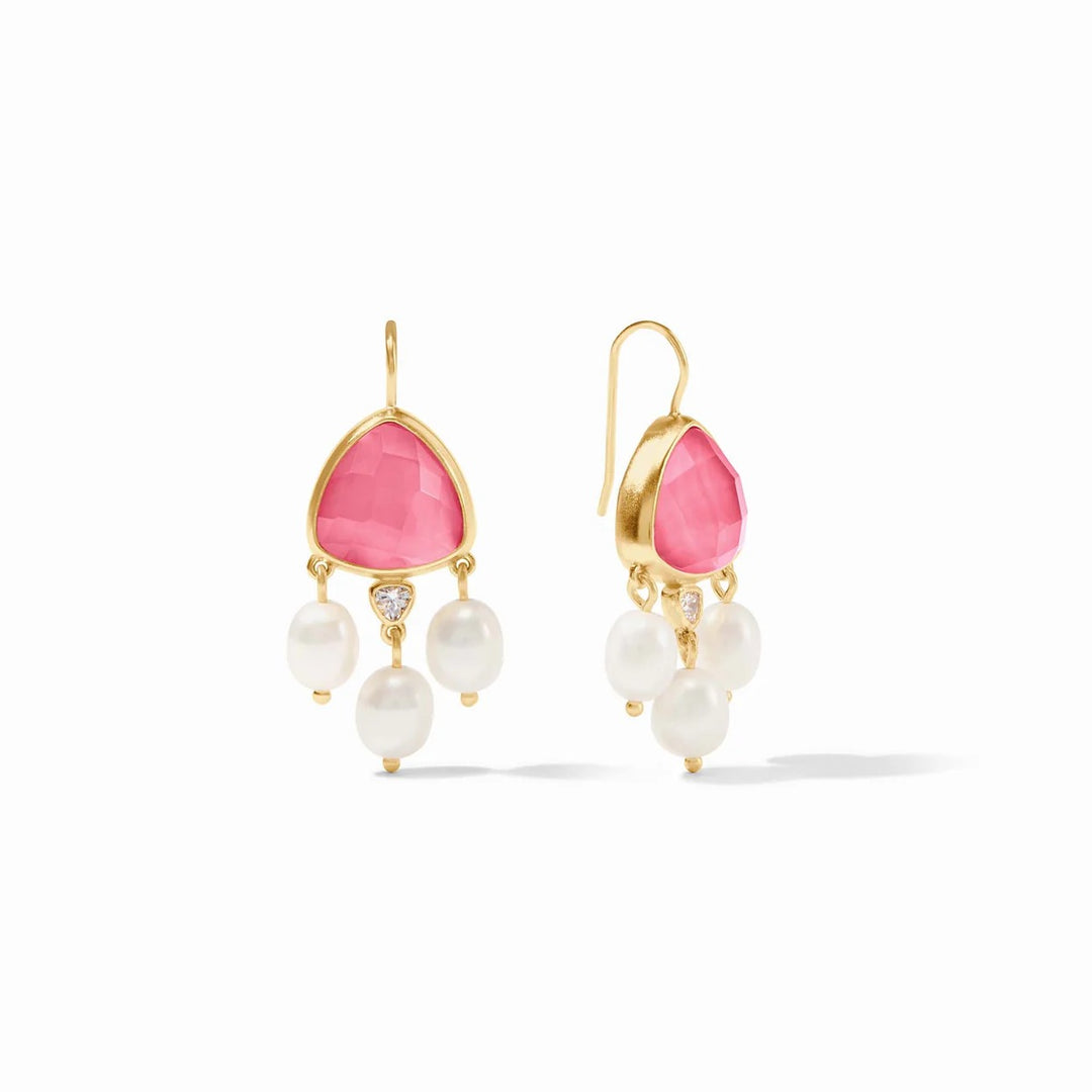 Julie Vos Aquitaine Chandelier Earring with gold-tone accents and intricate design, showcasing elegant jewelry accessories.