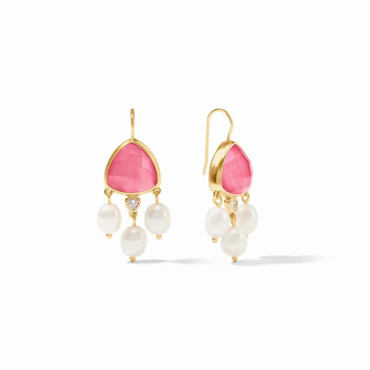 Julie Vos Aquitaine Chandelier Earring with gold-tone accents and intricate design, showcasing elegant jewelry accessories.