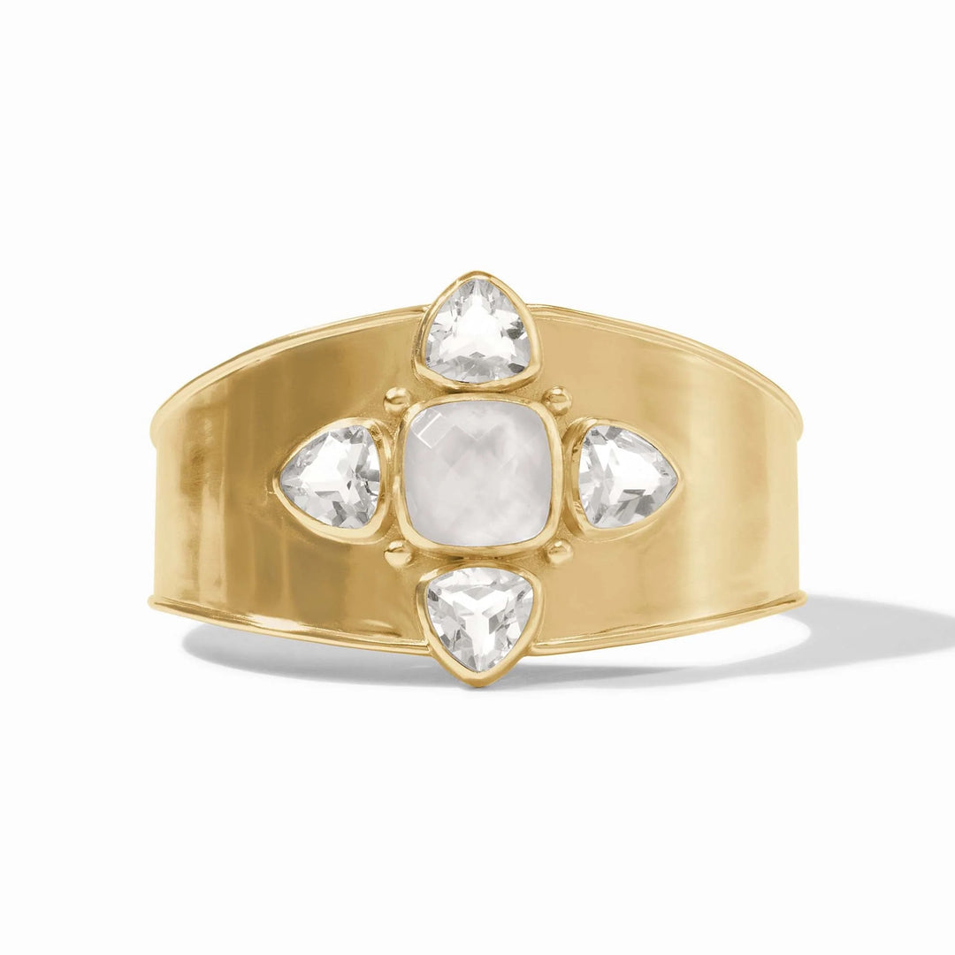 Julie Vos Aquitaine Cuff in gold with intricate detailing, stylish accessories for elegant wristwear.