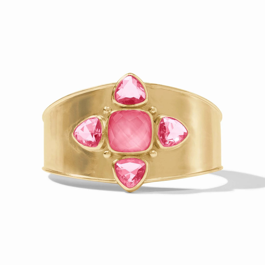Julie Vos Aquitaine cuff bracelet, elegant gold-toned accessories with intricate design details visible in the image.