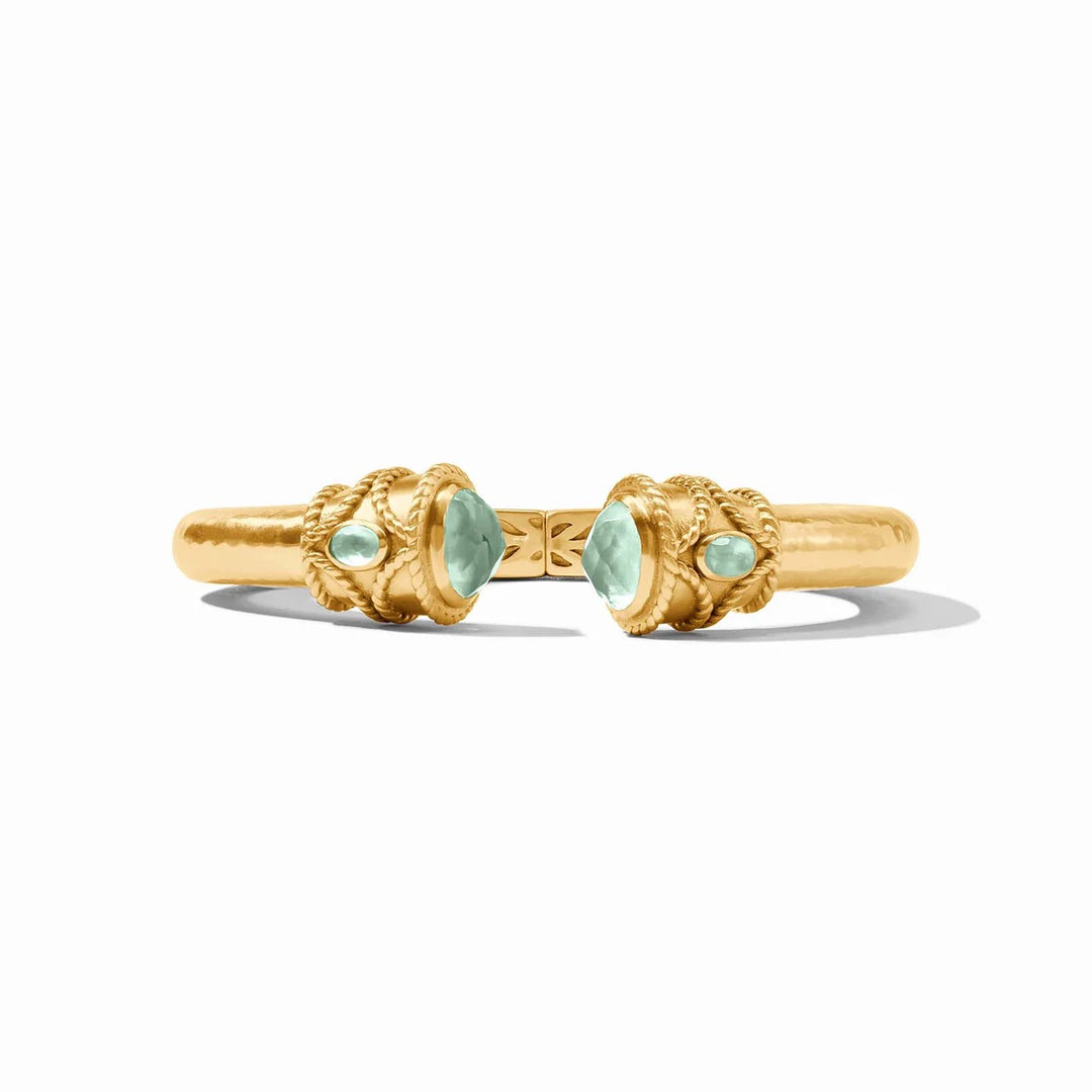 Julie Vos Nassau Demi Cuff in gold-tone metal with intricate detailing, stylish accessory for elegant wrist wear.