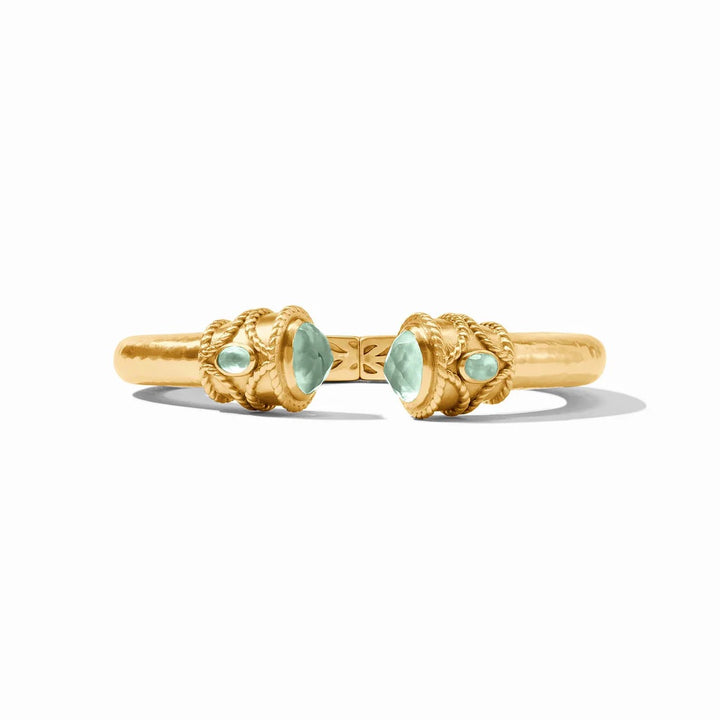 Julie Vos Nassau Demi Cuff in gold-tone metal with intricate detailing, stylish accessory for elegant wrist wear.
