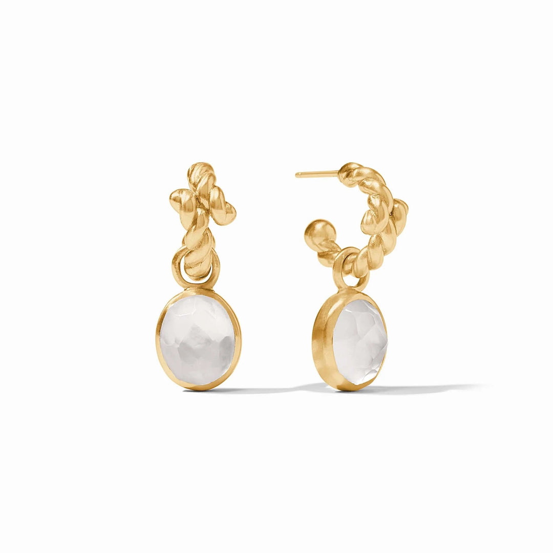 Julie Vos Nassau Hoop and Charm accessory featuring gold hoops with attached decorative charms, elegant and stylish jewelry piece.