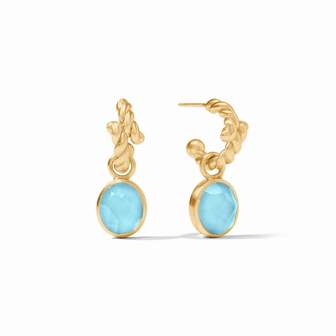 Julie Vos Nassau Hoop and Charm accessories featuring gold hoops with dangling charm details.