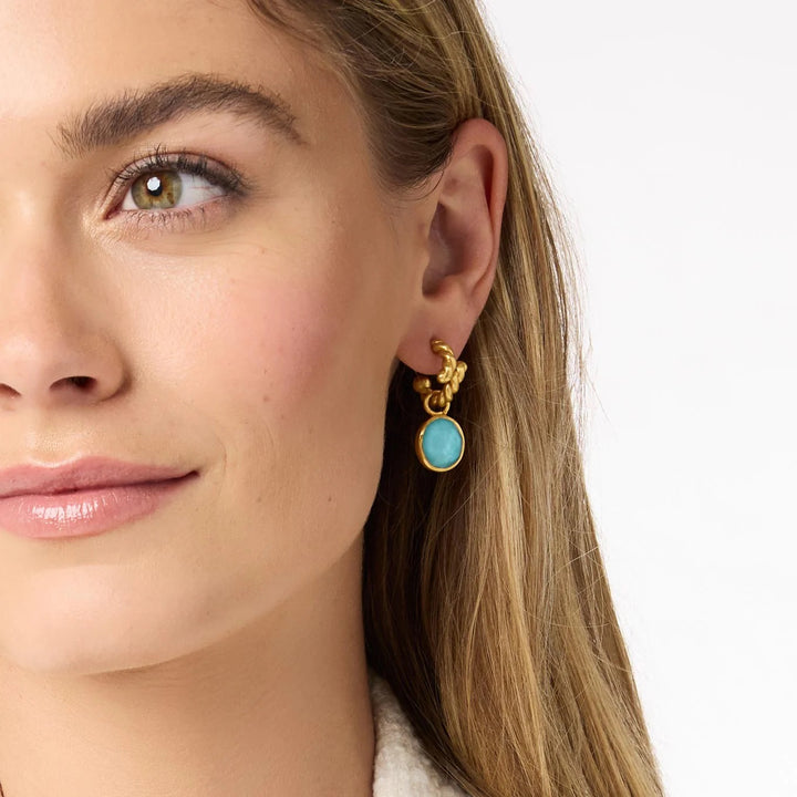Julie Vos Nassau Hoop and Charm accessories featuring gold hoops with elegant charms, stylish jewelry for everyday wear.