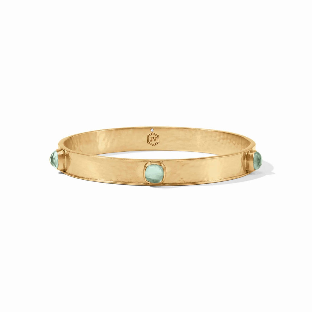 Julie Vos Catalina Stone Bangle showing a gold-tone bracelet with elegant stone accents on a neutral background.