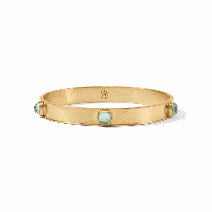 Julie Vos Catalina Stone Bangle showing a gold-tone bracelet with elegant stone accents on a neutral background.