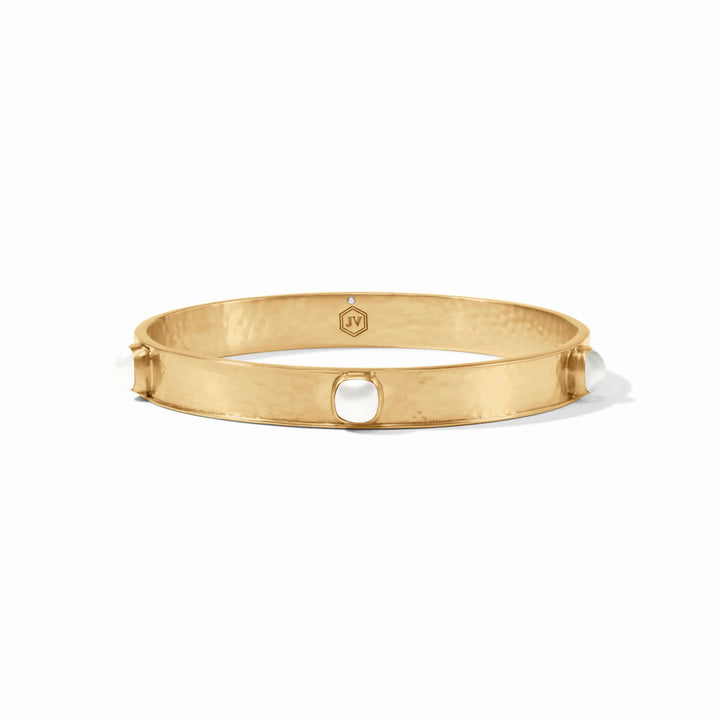 Julie Vos Catalina Stone Bangle, elegant accessories featuring a polished stone design on a sleek metal bracelet.