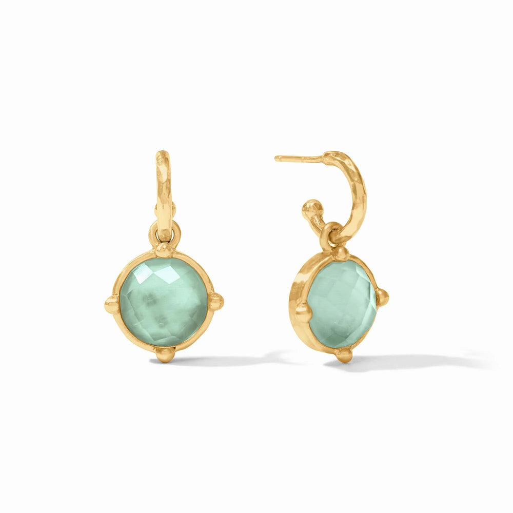 Julie Vos Honeybee Hoop and Charm Earring, gold-toned accessory with honeybee design, decorative hoop with charm detail.