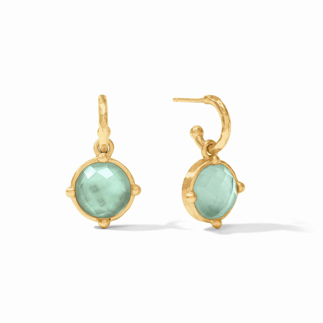 Julie Vos Honeybee Hoop and Charm Earring, gold-toned accessory with honeybee design, decorative hoop with charm detail.