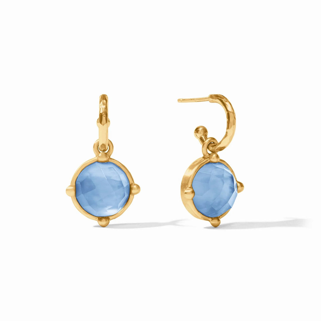 Julie Vos Honeybee Hoop and Charm Earring, gold-tone accessories with a honeybee design and dangling charm.