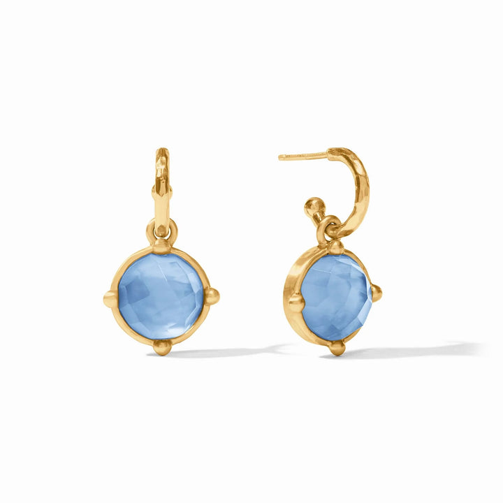 Julie Vos Honeybee Hoop and Charm Earring, gold-tone accessories with a honeybee design and dangling charm.