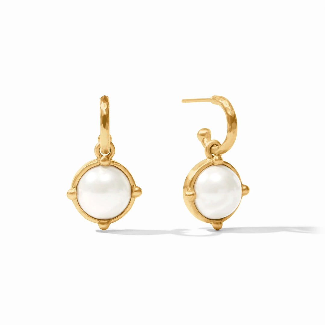 Julie Vos Honeybee Hoop and Charm Earrings, gold-tone jewelry with bee-shaped charms and hoop design for stylish accessories.