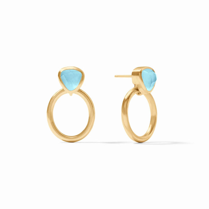 Julie Vos Aquitaine Demi Doorknocker Earring showing a gold-tone accessory with elegant, curved design and textured finish.