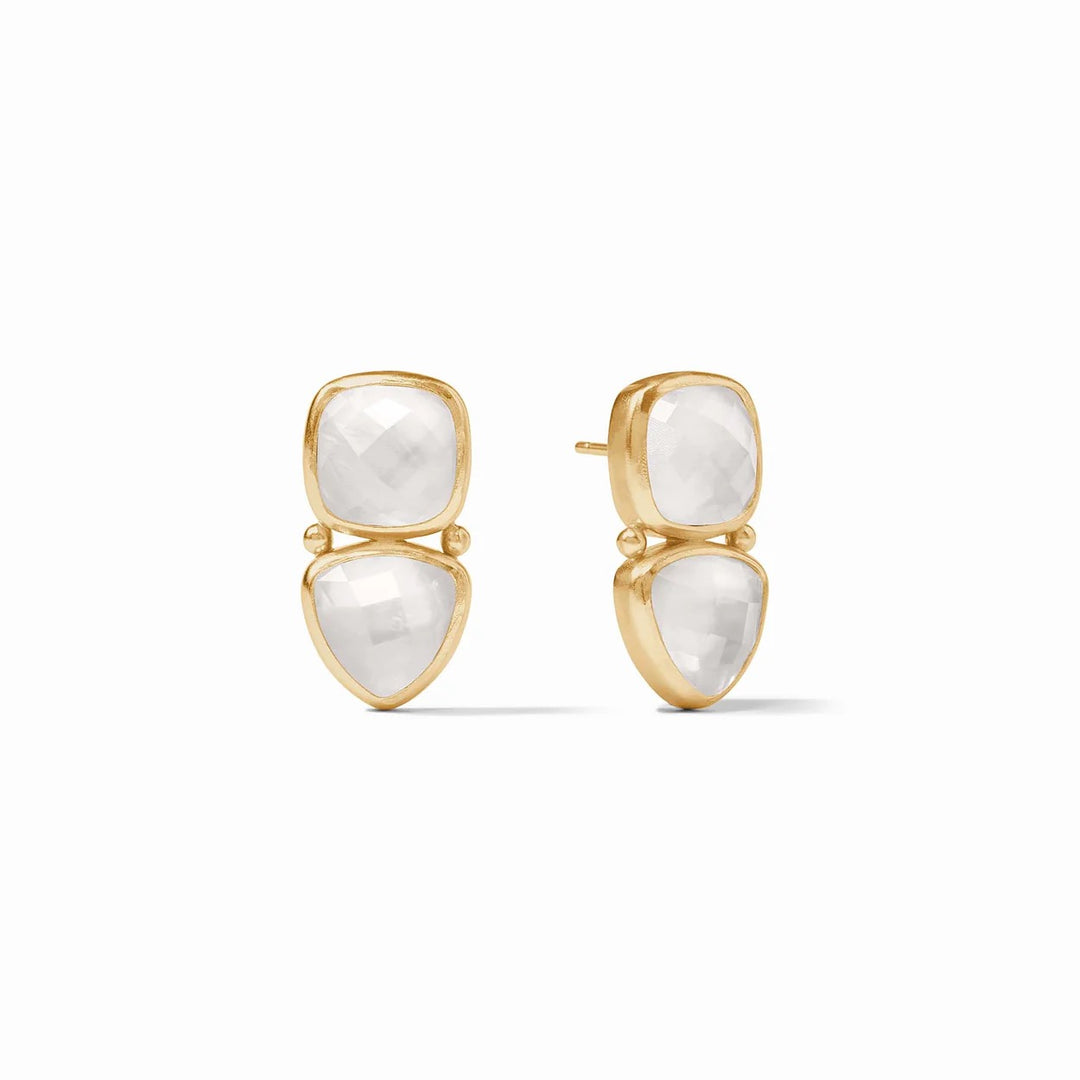 Julie Vos Aquitaine Midi Earring, elegant gold-tone accessory with intricate design, perfect for adding a sophisticated touch.