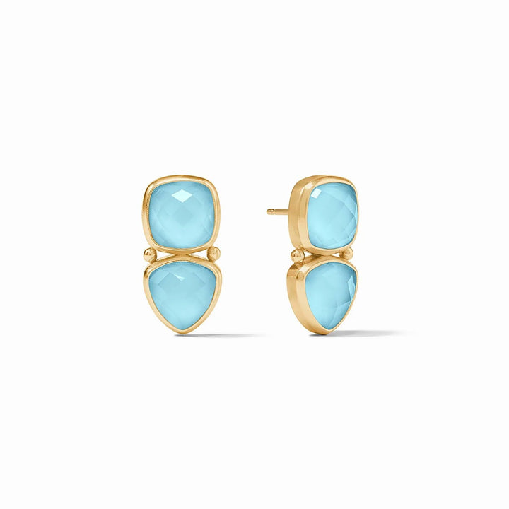 Julie Vos Aquitaine Midi Earring, elegant gold accessory with intricate design, hanging from earlobe.