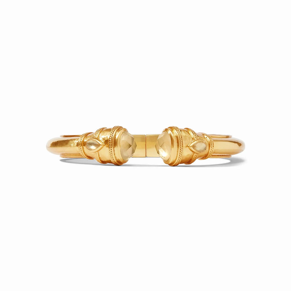 Julie Vos Cannes Demi Cuff Bracelet showing elegant gold-toned metal with subtle detailing, designed as a stylish accessories piece.
