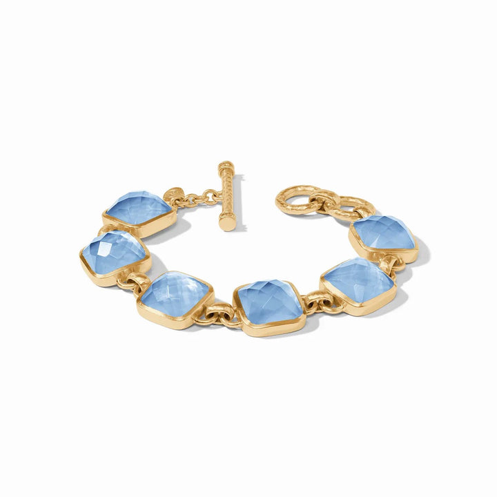 Julie Vos Catalina Stone bracelet featuring elegant gold-tone accessories with colorful stone accents.