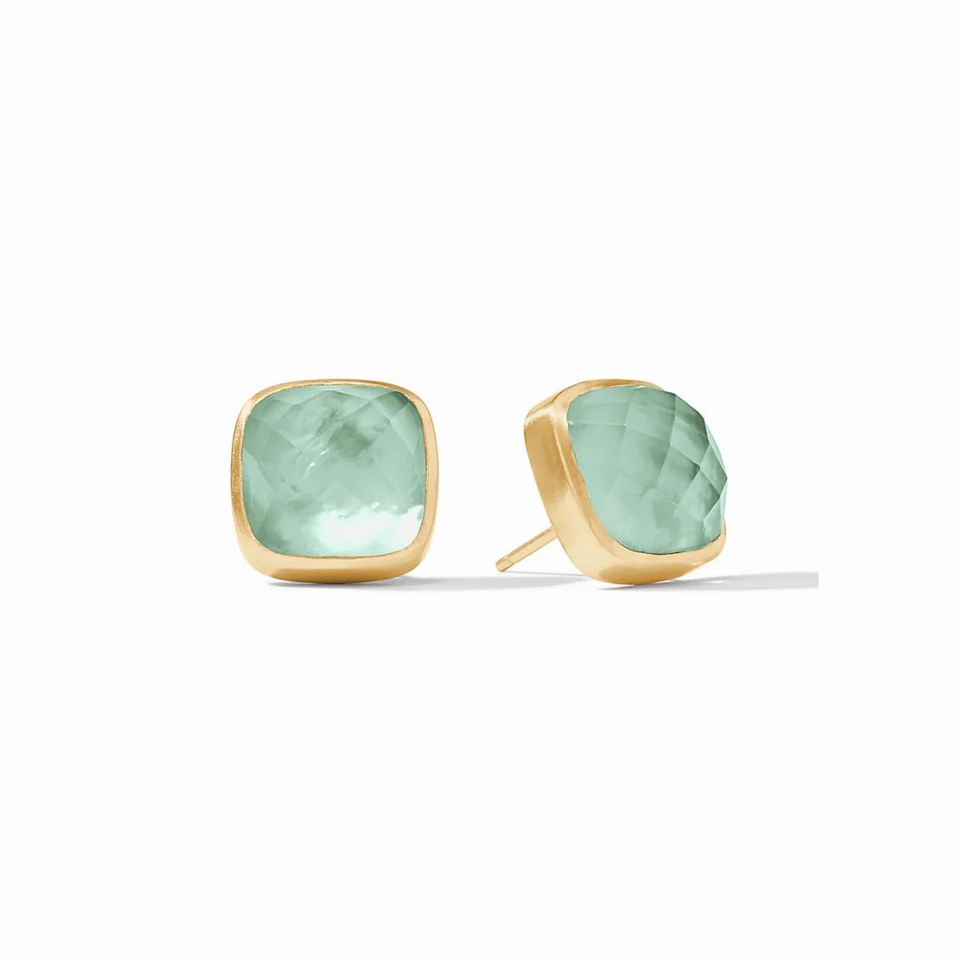 Julie Vos Catalina Stud Earring featuring a round, gold-toned design with elegant, minimalist jewelry style.