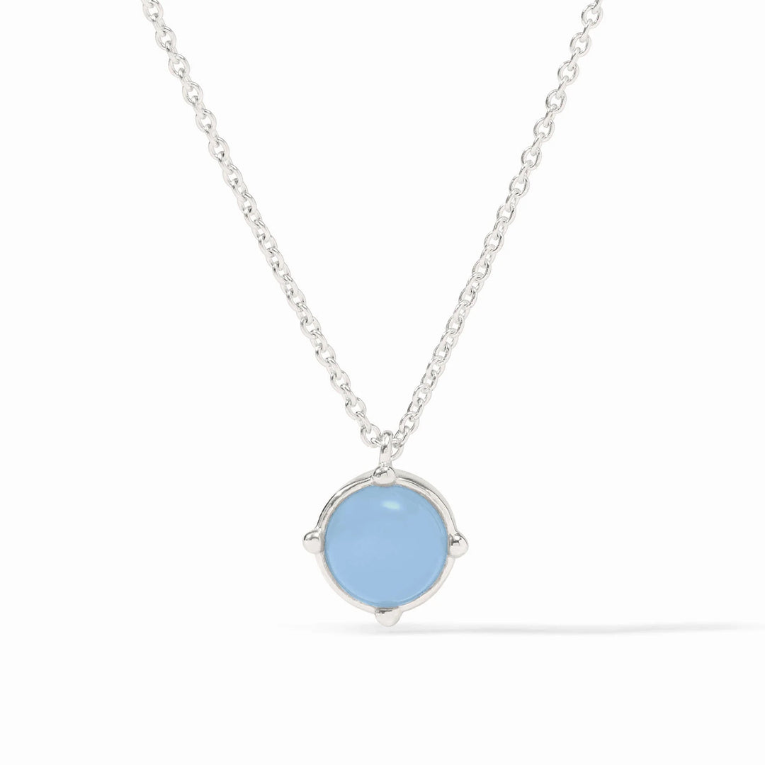 Silver Honeybee Solitaire Necklace by Julie Vos featuring a delicate bee pendant on a sleek chain.