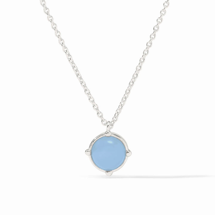 Silver Honeybee Solitaire Necklace by Julie Vos featuring a delicate bee pendant on a sleek chain.