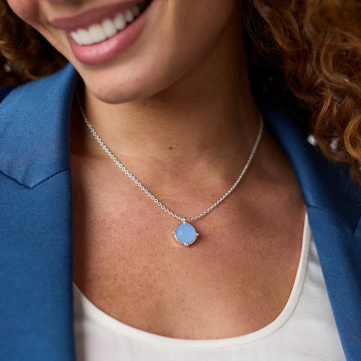 Silver Honeybee Solitaire Necklace by Julie Vos featuring a delicate bee pendant on a fine chain.