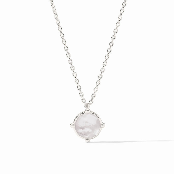 Silver Honeybee Solitaire Necklace by Julie Vos featuring a delicate bee pendant on a fine chain.