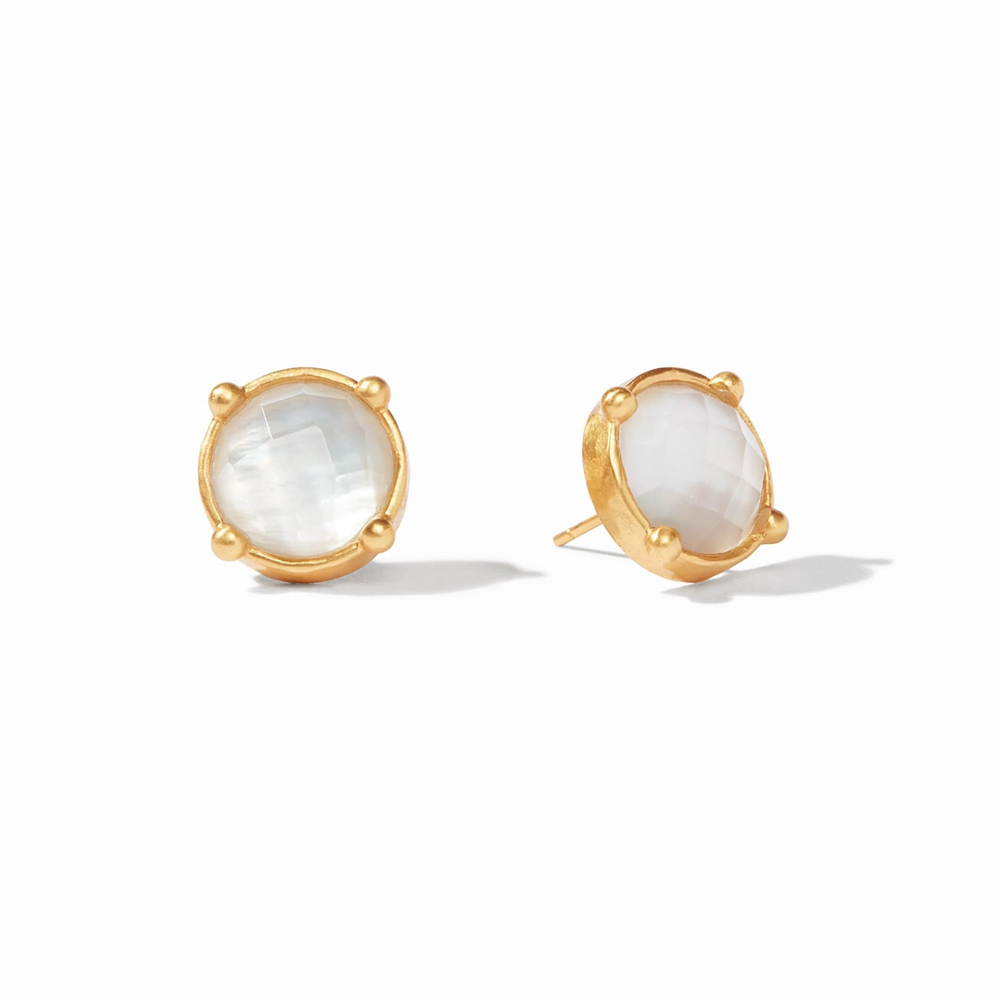 Julie Vos Honey Stud Earring in gold with a textured honeycomb design, perfect for elegant accessories.