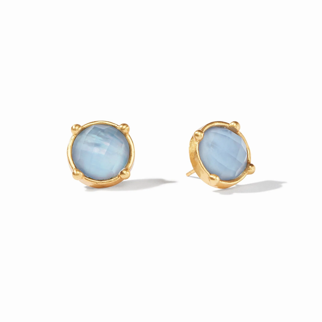 Julie Vos Honey Stud Earring, gold-tone accessory with honeycomb design, perfect for elegant and stylish everyday wear.