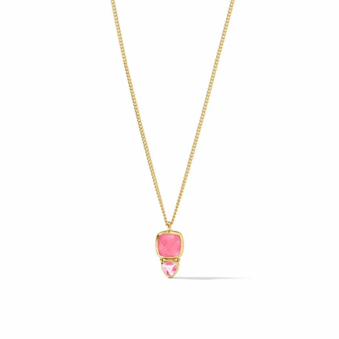 Julie Vos Aquitaine Duo Delicate Necklace showing a layered gold-tone jewelry piece with intricate detailing.