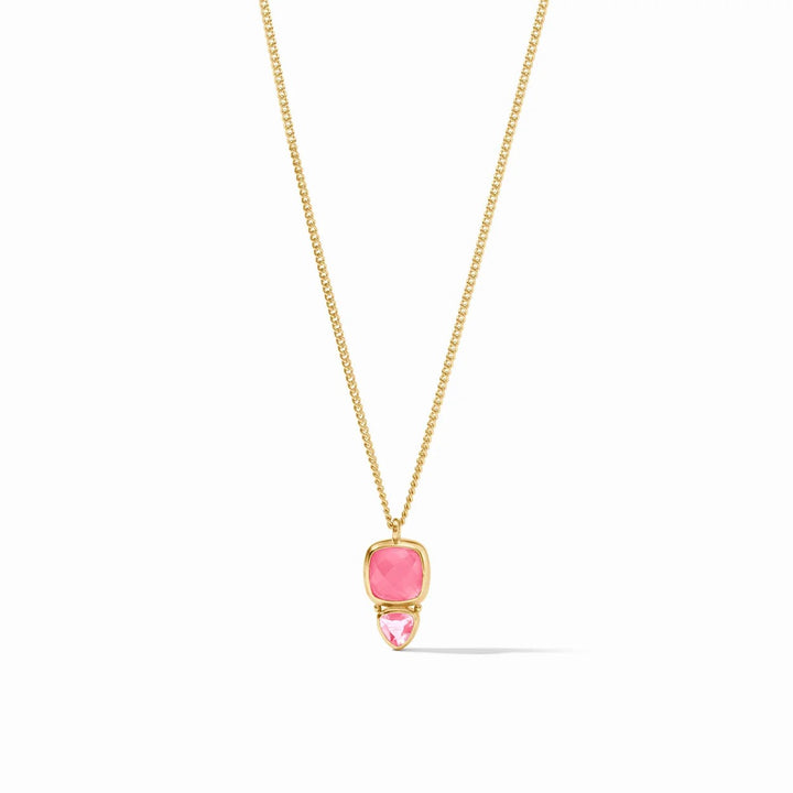 Julie Vos Aquitaine Duo Delicate Necklace showing a layered gold-tone jewelry piece with intricate detailing.