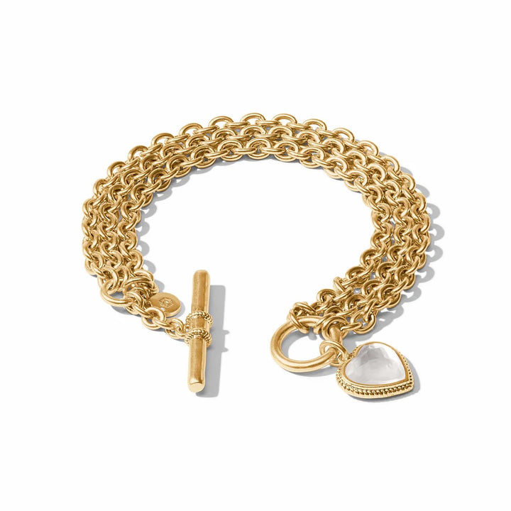 Julie Vos Heart Link Bracelet featuring elegant gold-tone heart links, perfect as a stylish accessories piece.
