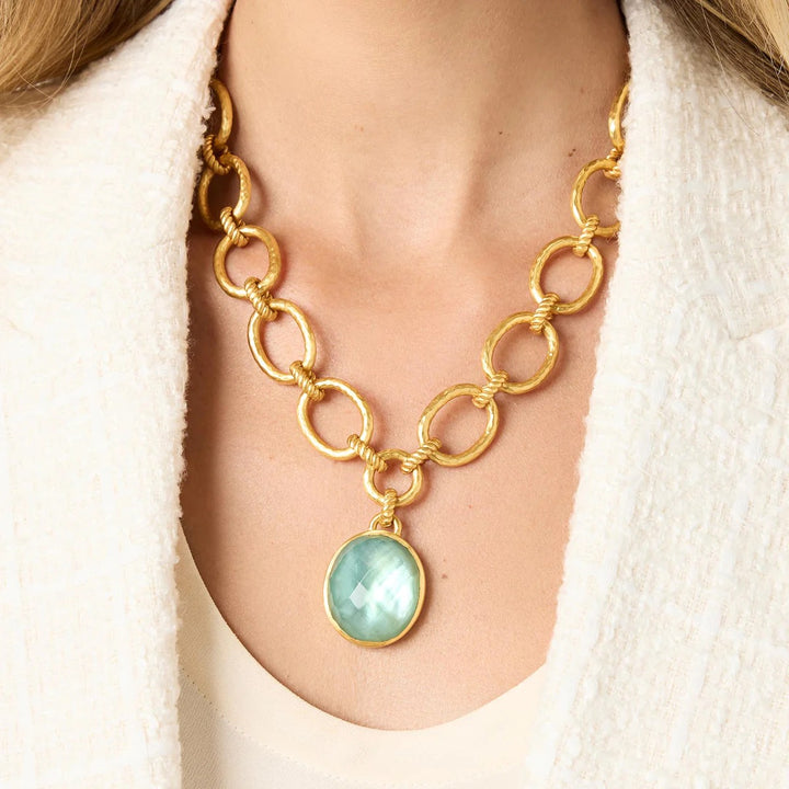 Julie Vos Nassau statement necklace with bold gold-tone design and intricate detailing, perfect as elegant accessories.