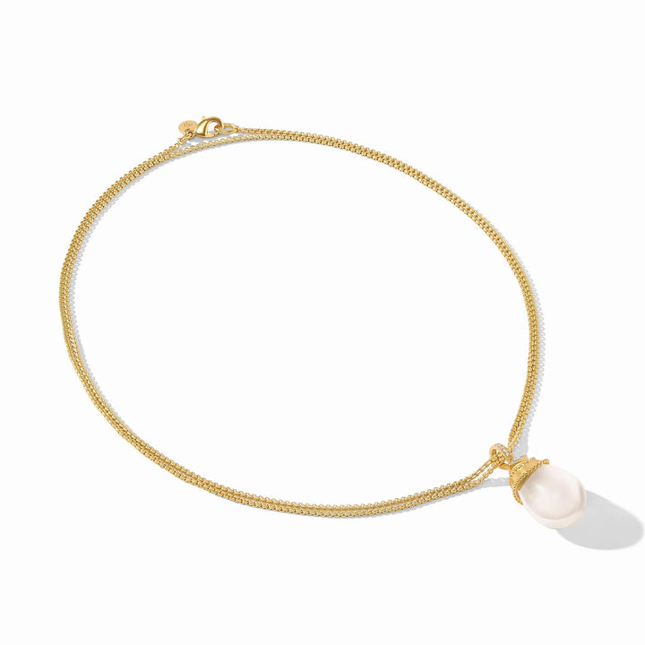 Julie Vos Noel pendant with clear crystal, elegant accessories jewelry featuring a doubled crystal design.