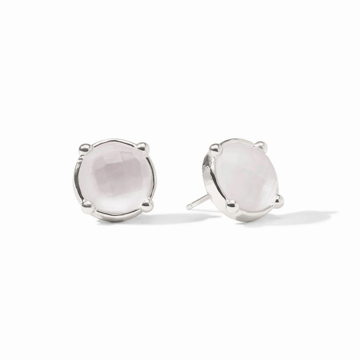 Silver honey stud earring by Julie Vos featuring a detailed honeybee design, perfect for delicate jewelry accessories.